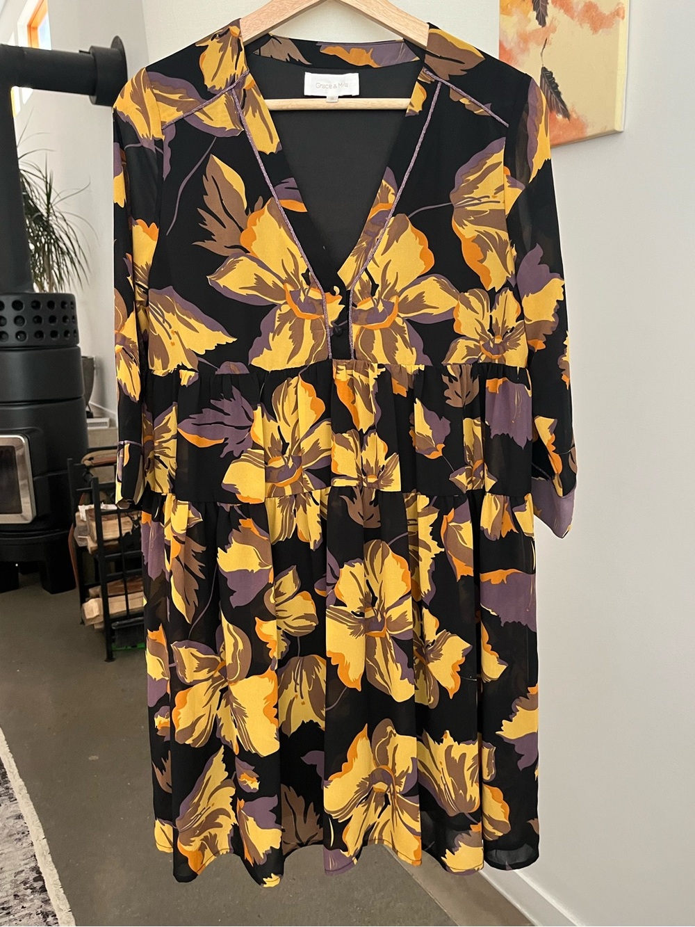 Grace & Mila Floral Print Babydoll Style Dress